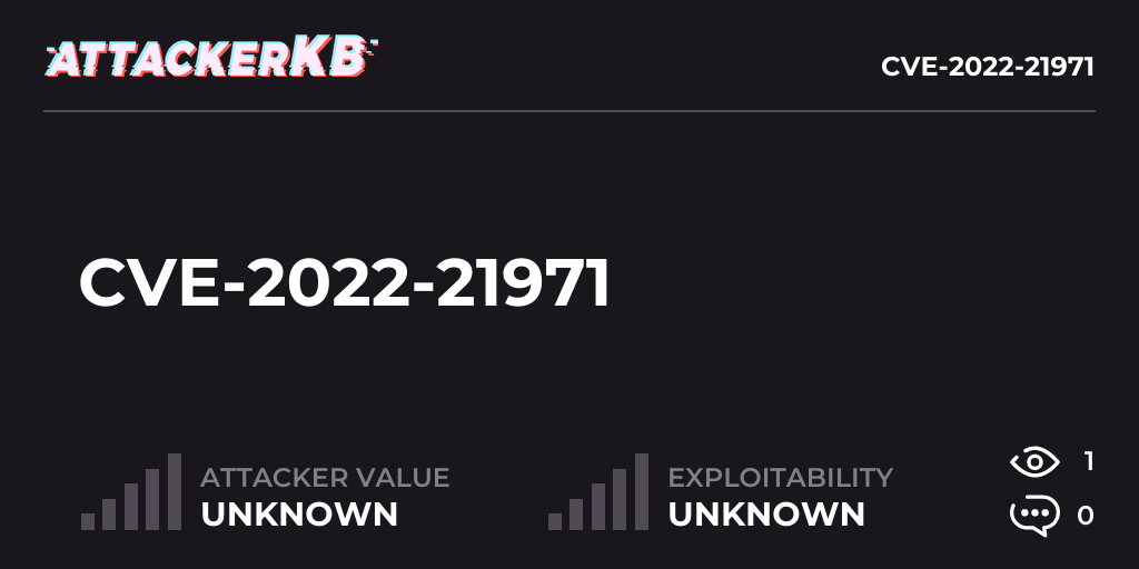 CVE202221971 AttackerKB